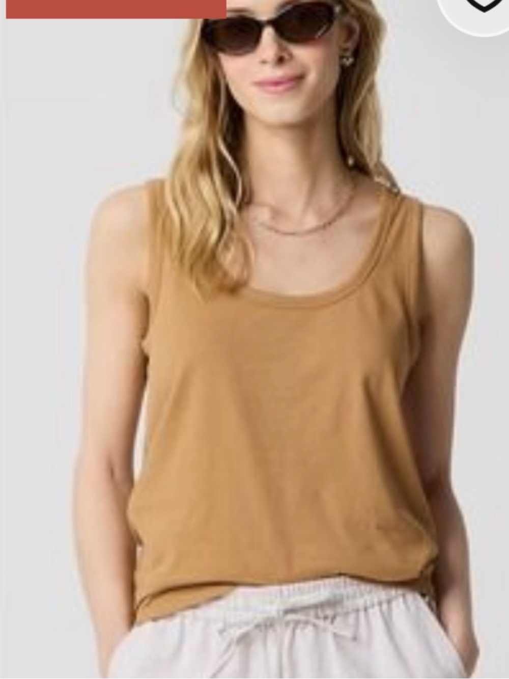 J Crew Broken in Jersey Scoopneck Tank Honey Maple Yellow Size‎ Small NWT